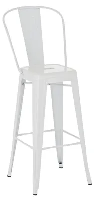 Produktbild von CLP Barhocker Aiden aus Metall mit Fußstütze weiß