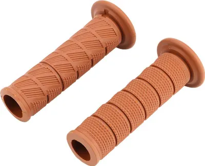 Zdjęcie produktu dla 2 szt. 22 mm uniwersalne chwyty kierownicy do motocykli zabytkowych, ukośne końcówki kierownicy (żółto-brązowe)