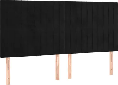Produktbild von vidaXL Kopfteil Schwarz 180x5x118/128 cm Samt