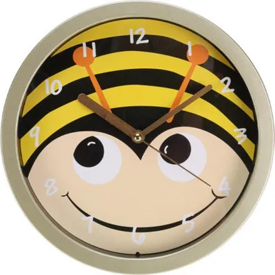 Obrázek produktu pro Excellent Houseware Dětské nástěnné hodiny Zvířátko 20 cm - hodiny s motivem včelky - tiché, na baterie, dekorativní do dětského pokoje, herny nebo školky