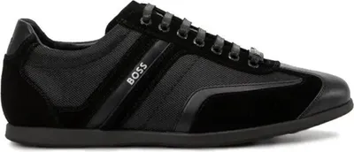 Produktbild von Hugo Boss Herren Sneaker aus Echtleder und Textil, Schwarz, Größe 42, Innensohlenlänge 28 cm