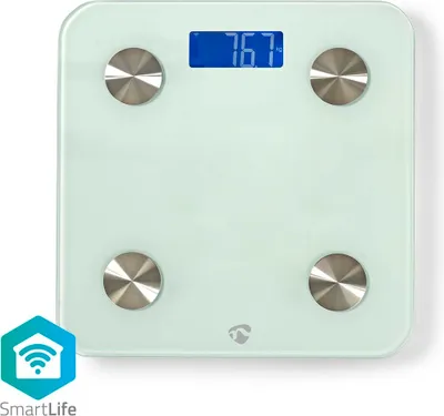 Zdjęcie produktu dla Nedis WIFIHS10WT, Elektroniczna waga osobista, 180 kg, 0,1 g, Biały, LCD, 30 x 73 mm