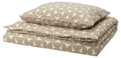 Produktbild von IKEA ANGSNEJLIKA Bettwäsche-Set Grisbeige/Creme 150x200 cm