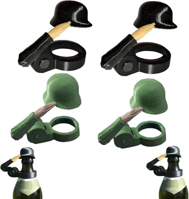 Produktbild von Bierflaschenverschluss 4er Set Soldaten Design, origineller Flaschenstopfen mit Insektenschutz, luftdicht, Geschenk für Bierliebhaber & Bar Zubehör