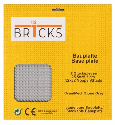 Produktbild von BR1CKS Baseplate Med. Stone Grey 32x32 2er