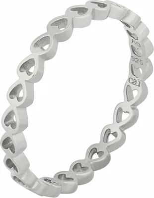 Produktbild von cai Ring 925/- Sterling Silber rhodiniert Herz Stacking