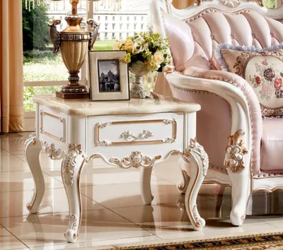 Produktbild von Beistelltisch Tische Wohnzimmer Luxus Weiß Tisch Möbel Couchtisch Neu