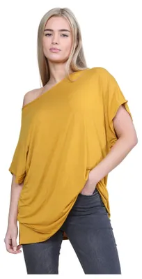 Productafbeelding van Janisramone, dames, nieuwe collectie: top met wijde mouwen, model "batwing", halterneck en losse pasvorm