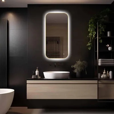Produktbild von LoXa LED Badspiegel Milano 100×50 cm Rechteckig – Goldener Rahmen – Antibeschlag – Dimmbar – IP44
