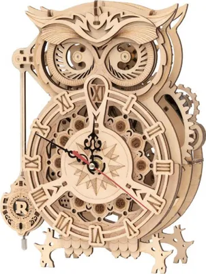 Produktbild von RoboTime 3D drevené mechanické puzzle Sovie hodiny