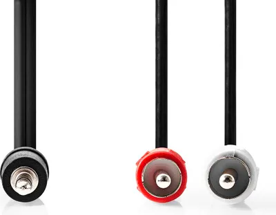 Produktbild von Nedis Stereo-Audiokabel - 3.5 mm Stecker - 2x RCA Stecker - Vernickelt - 1.50 m - Rund - Schwarz - Label