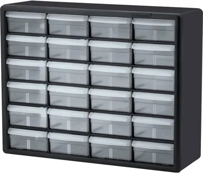Aufbewahrungsschrank mit 24 Schubladen, 50,8 cm breit, schwarz