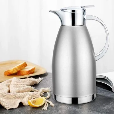 Immagine prodotto di Borraccia termica per caffè, 1,8 l, isolata sottovuoto, senza tubo, in acciaio inossidabile, blu, mantiene il calore per 12 ore e il freddo per 24 ore