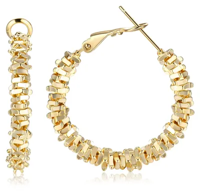 Immagine prodotto di Orecchini donna dorati - Orecchini a cerchio in argento placcato oro 14K - Set di orecchini
