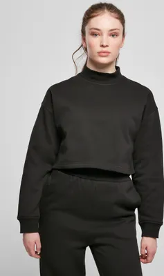Produktbild von Ladies Cropped Oversized Sweat High Neck Crew black XXL