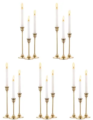 Image de Ensemble de 15 bougeoirs en or pour la décoration de table