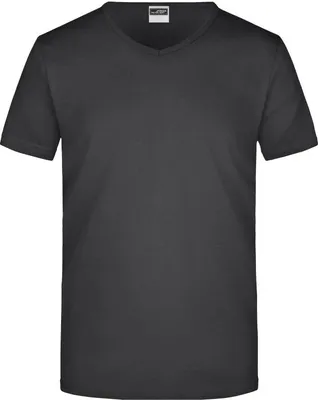 Produktbild von Men's Slim Fit V-T Figurbetontes V-Neck-T-Shirt black, Gr. S