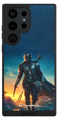 Produktbild von NIVOCASE Handyhülle für Samsung Galaxy S23 Ultra Hülle NIVOpure Case Schwarz Sonnenuntergang Star Wars The Mandalorian