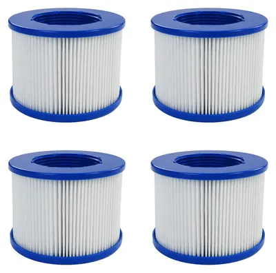 Obrázek produktu pro Sada 4 filtrů Whirlpool pro nafukovací vířivky, kompatibilní s Clever Spa a Aquaparx, 75 x 100 mm, skládané pro větší filtrační plochu, koncovka z ABS, připojení 60 mm