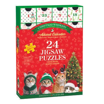 Immagine prodotto di Eurographics Puzzle Adventskalender - Christmas Whiskers, Katzen, 24 x 50 Teile, 8924-5922
