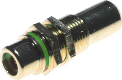 Produktbild von Lyndahl LKPA015 RCA Cinch Durchgangsdose für Frontplattenmontage, hartvergoldet Farbe: Grün