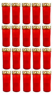 Produktbild von 20er Set XL Grablicht Rot mit Deckel
