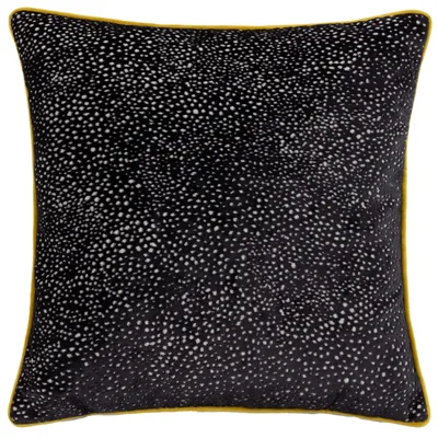 Polyester Kissen mit Fleckendesign, Schwarz/Gold, 45x45 cm
