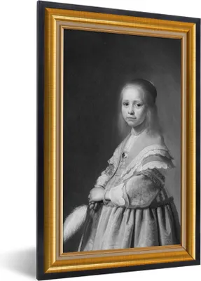 Produktbild von MuchoWow® Gerahmtes Poster Alte Meister - Kunst - Rahmen - Gold 40x60 cm - Poster mit Schwarzem Bilderrahmen Wandposter Rahmen Foto Bilder - Papierdruck - Wandbilder