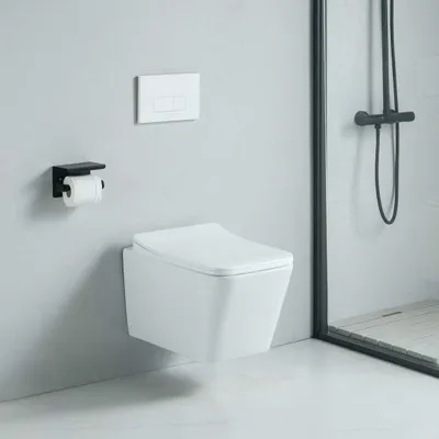 Produktbild von Wand-WC Set CALETO mit WC-Sitz spülrandlos weiß