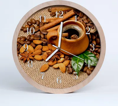 Produktbild von Holzuhr 30fi cm wanduhr - Zimt Mandeln