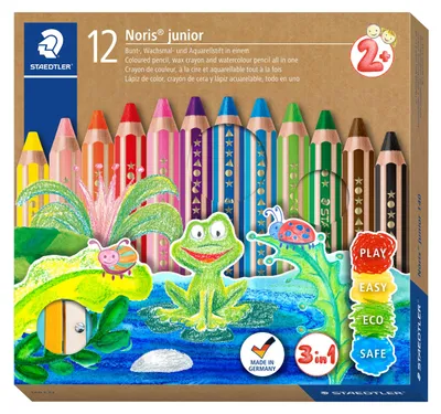 Produktbild von STAEDTLER Noris junior 140 Buntstifte 3 in 1 – 12er Set, ergonomisch