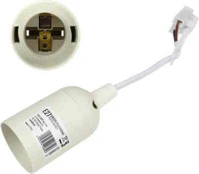 Image de Douille en plastique E27 avec conducteur et cube