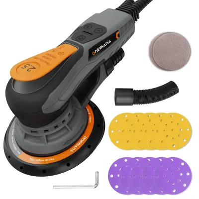 Image de Ponceuse excentrique de 150 mm, 350 W, avec 6 vitesses et 12 feuilles abrasives