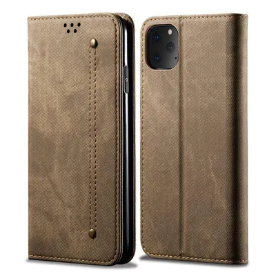 Obrázek produktu pro iPhone 11 Pro Pouzdro, Kožené Peněženkové Pouzdro s Magnetickým Uzavíráním a Pouzdro s Funkcí Stojánku pro iPhone 11 Pro Khaki