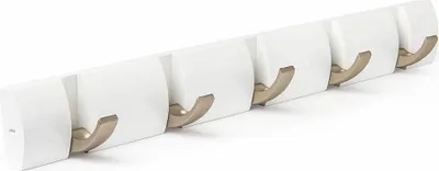 Obrázek produktu pro Umbra Hooks Flip 5 318850-660 Háčky na kabáty v bílé barvě Nástěnné háčky Věšák na kabáty