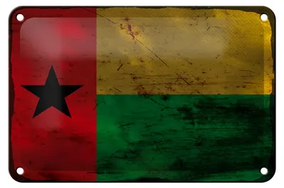 Produktbild von Blechschild Flagge Guinea-Bissau 18x12cm Guinea Rost Dekoration