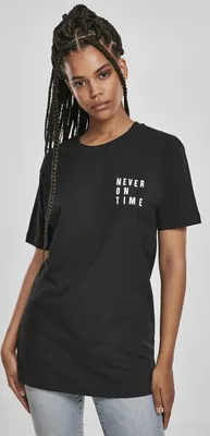 Produktbild von Mister Tee Female Shirt Ladies Never On Time Tee Black-XL