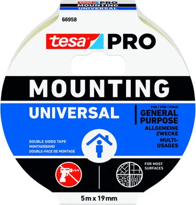 Obrázek produktu pro TESA montážní páska Mounting PRO Universal 66958 bílá 5 m x 19 mm - 66958-00001-00