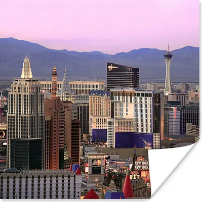 Produktbild von MuchoWow® Poster Las Vegas - Skyline - Sonnenuntergang 75x75 cm - Wand Dekoration