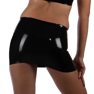 Produktbild von Latex-Minirock Schwarz Damen Naturlatex Gummi Einheitsgröße