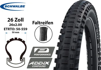 Produktbild von 26 Zoll Schwalbe LITTLE JOE 26x2.00 Reifen Woom 50-559 faltbar Reflex