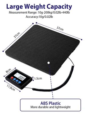 Produktbild von Digitale Waage 200 kg mit LCD-Display und Preisrechenfunktion