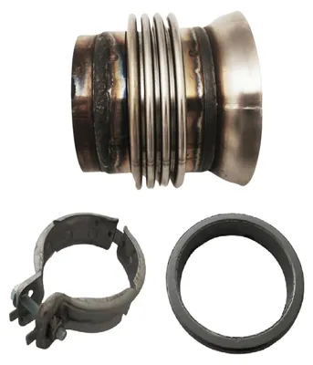 Image de Tuyau d'échappement 76 x 96, collier de serrage, joint d'étanchéité 72 mm, flexible d'échappement, pièce flexible, tuyau de renvoi