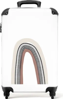 Produktbild von NoBoringSuitcases.com® Koffer Handgepäck Trolley Rollkoffer Kleine Reisekoffer mit 4 Rollen - Regenbogen - Boho - Rosa - Beige - Cabin Size < 55x40x23 cm & 55x40x20 cm - Fotokoffer - Kabinenkoffer - BoardgepäckHandgepäck Koffer 55x35x20 cm, 36L,