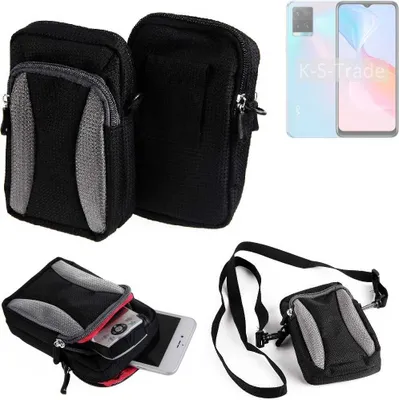 Produktbild von K-S-Trade Holster Schutz Hülle kompatibel mit Vivo Y21s Handy Hülle Gürteltasche Umhängetasche mit Zusatzfach schwarz