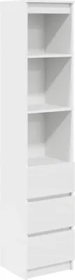 Zdjęcie produktu dla Komoda biała 37,5x35x180 cm Drewno klejone