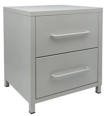 Produktbild von osoltus Metall Schrank Schublade Nachttisch Nachtschrank 40 x 30 x 46 cm Grau, KI-generiertes Bild