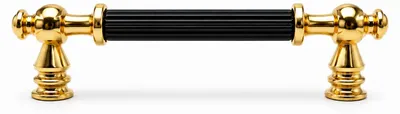 Produktbild von Möbelgriff, Schrankgriff, Bügelgriff 953 Gold-Schwarz 160 mm