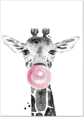 Produktbild von TPFLiving Kunstdruck LW-1325 (OHNE RAHMEN) Poster - Leinwand - Wandbild - Hochauflösender Giclée-Druck, langlebig und hochwertig - Tiere mit Luftballon, Elefant, Löwe, Giraffe, Zebra -  - Größe: 60x90cm