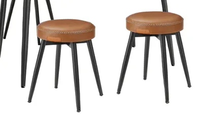 Obrázek produktu pro Dvoukusečná sada barových stoliček – vysoká stolička – potažená umělou kůží (PU) – rozměry 48 x 48 x 48,2 cm